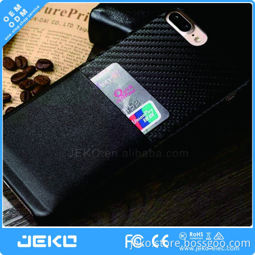 High end leather phone cover with credit card slot for iphone 7 plus